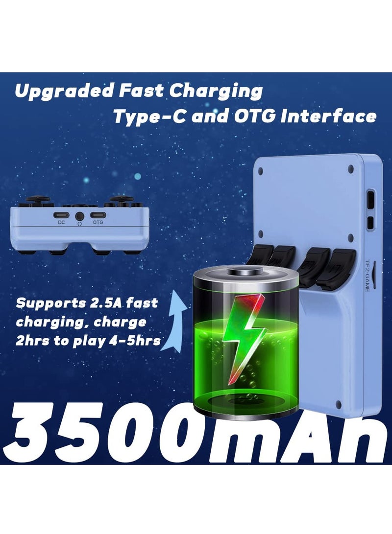 RGB20S Handheld Game Console with Retro Open Source System, Preloaded 15000+ Games, RK3326 3.5-Inch 4:3 IPS Screen for Children's Gifts (Blue) - Image 3