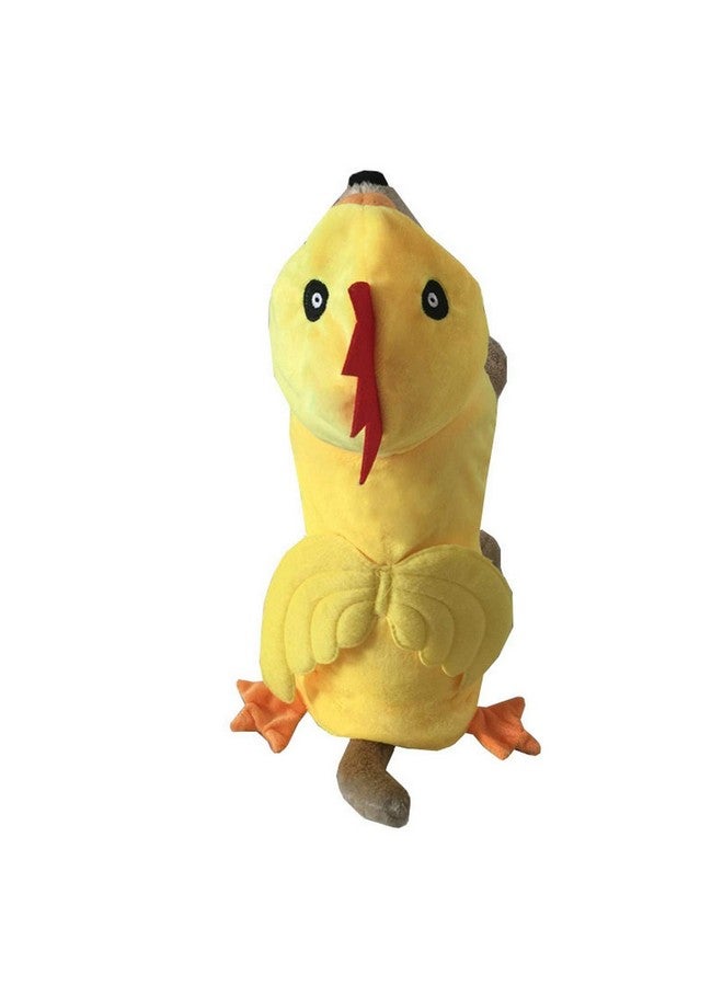 موغوكو زي موجوكو المضحك على شكل دجاجة وكلب، فستان تنكري على شكل ديك لعيد الهالوين والكريسماس، ملابس قطط رائعة ودافئة للحيوانات (مقاس XL، أصفر) - Image 3