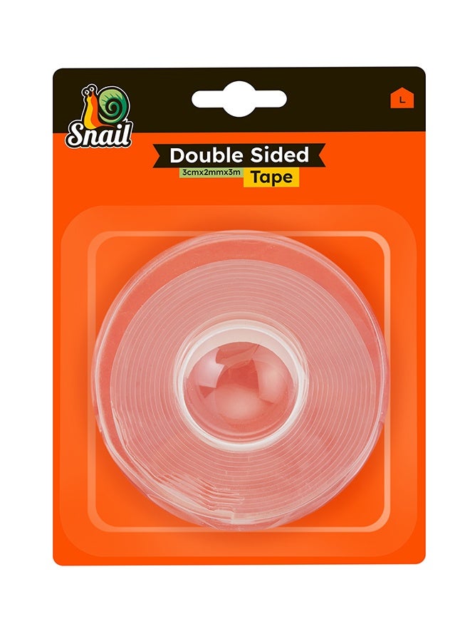 LAWAZIM Snail Double Sided Tape - 3cm x 2mm x 3m, Clear Reusable Gel Mounting Tape for Walls, Crafts, Home, Office, No-Drill Wall-Safe Adhesive Strip for Organization & DIY - Image 1