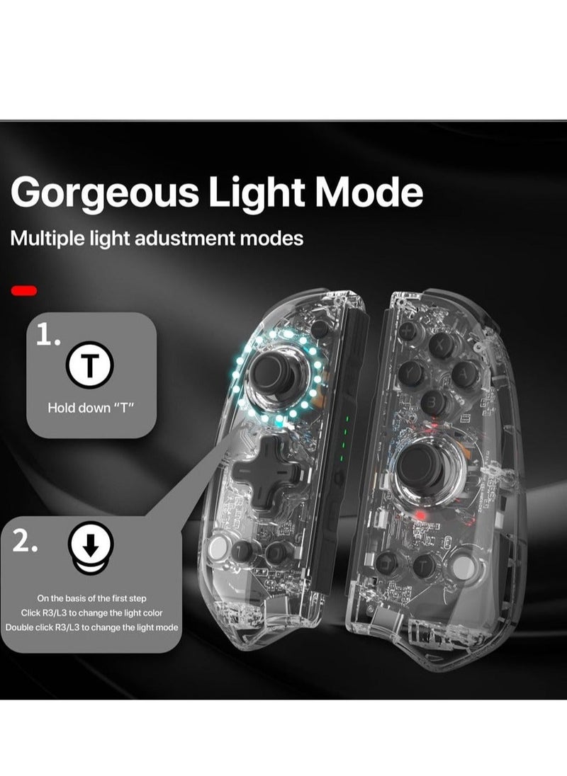 Joy Cons Wireless for Nintendo Switch OLED/ Lite, Replacement for Joypad Controller, Compatible with Switch Controllers, Wireless Left and Right Joy Cons for Nintendo Switch OLED/ Lite