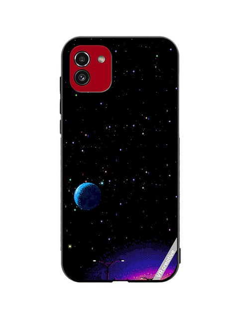 Protective Case Cover For Samsung Galaxy A03 8-Bit Pixel Galaxy Design Multicolour