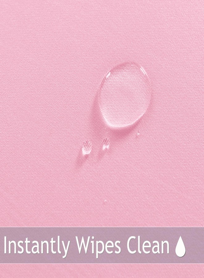 Obstal Fitted Round Table Cloth, Reversible Waterproof Stain Resistant Elastic Stretch Tablecloth, Wipe Clean Table Cover for Outdoor/Indoor Use, Fits Round Tables up to 48" - 56" Diameter, Baby Pink - Image 3