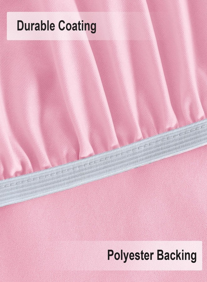 Obstal Fitted Round Table Cloth, Reversible Waterproof Stain Resistant Elastic Stretch Tablecloth, Wipe Clean Table Cover for Outdoor/Indoor Use, Fits Round Tables up to 48" - 56" Diameter, Baby Pink - Image 4