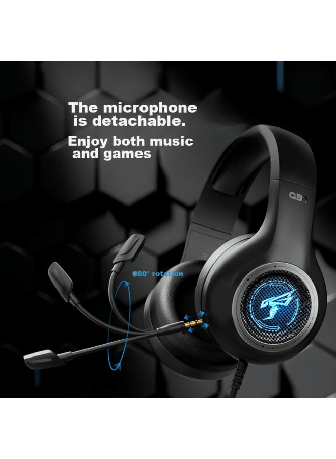 Somic Gb1 Gaming Headset Over-ear Wired Headphones With Microphone Plug-in For Desktop And Laptop Computers, E-sports Pubg Gaming Headset Mingmoyuanxu Zhuyu Black Usb 7.1 Versio - Image 4