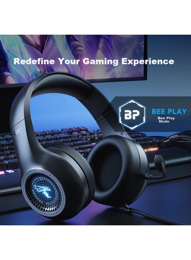 Somic Gb1 Gaming Headset Over-ear Wired Headphones With Microphone Plug-in For Desktop And Laptop Computers, E-sports Pubg Gaming Headset Mingmoyuanxu Zhuyu Black Usb 7.1 Versio - Image 3