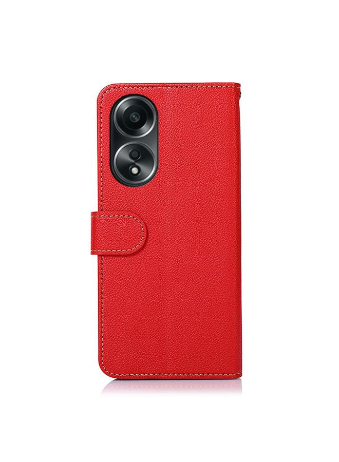 S-TOP Case For OPPO A58 4G KHAZNEH Litchi Texture Leather RFID Phone Case - Image 3