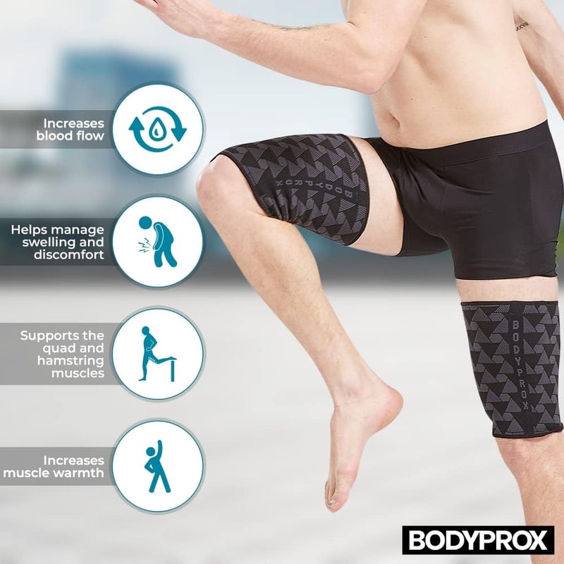 Thigh Compression Sleeve (1 Pair) - Hamstring Compression Sleeve for Men and Women - Image 3