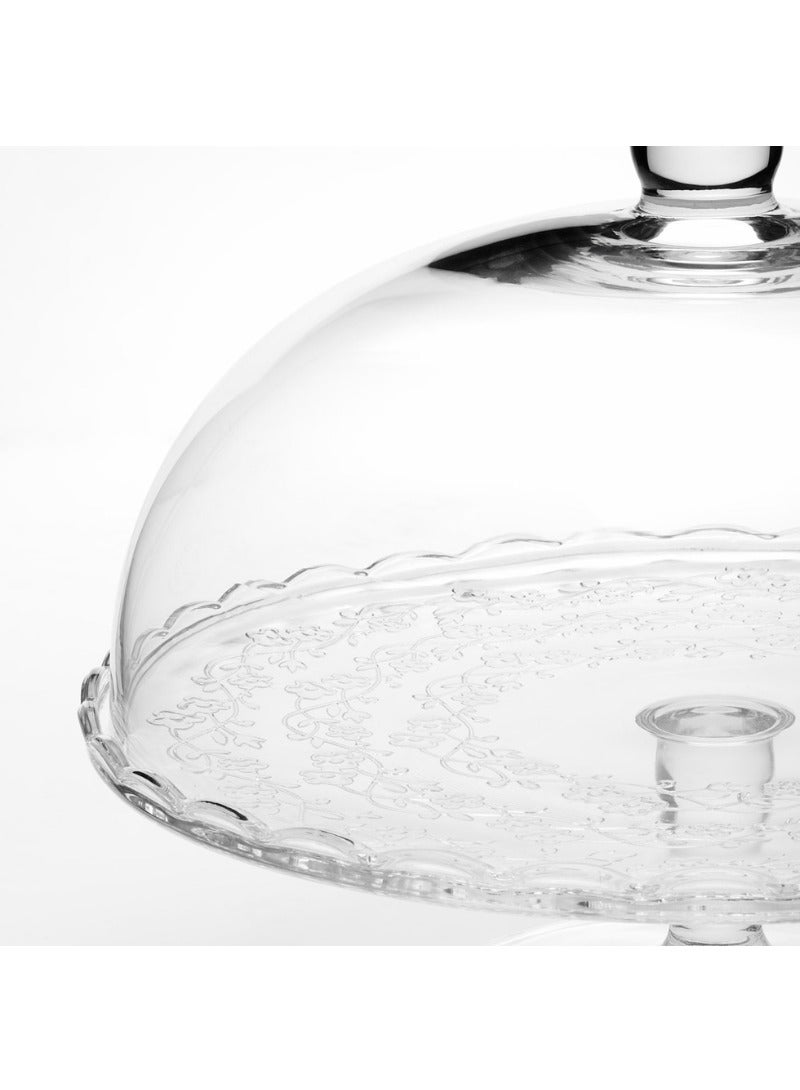 حامل تقديم مع غطاء، زجاج شفاف، 29سم - Image 2