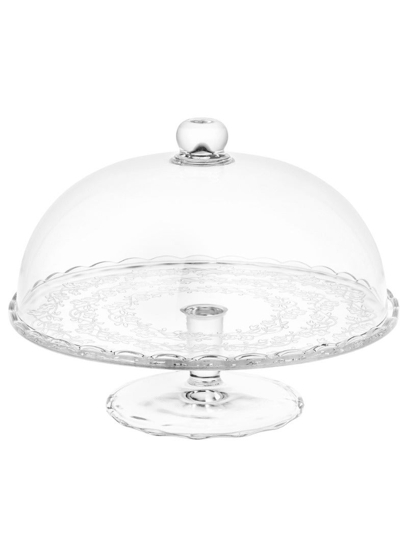 حامل تقديم مع غطاء، زجاج شفاف، 29سم - Image 1