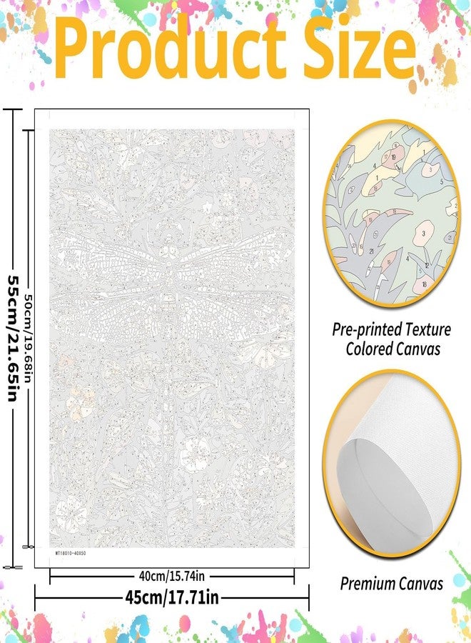 TREXEE Dragonfly Paint by Numbers Kit for Adults Kids Beginners, DIY Dragonfly Acrylic Painting on Canvas for Home Wall Art Decor Gift, Multicolor (50X40 CM)(Without Frame) - Image 3