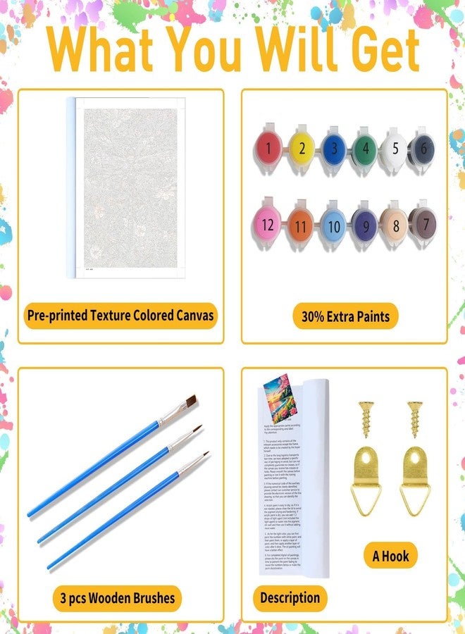 TREXEE Dragonfly Paint by Numbers Kit for Adults Kids Beginners, DIY Dragonfly Acrylic Painting on Canvas for Home Wall Art Decor Gift, Multicolor (50X40 CM)(Without Frame) - Image 4