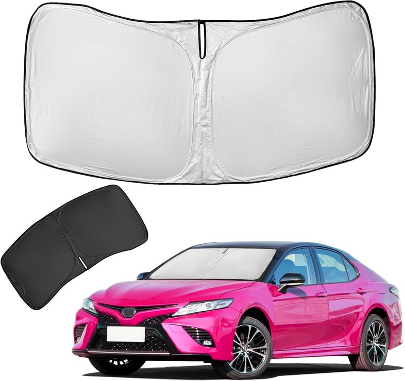 ZOIBV for Toyota Camry Sun Shade Sunshade Windshield Cover - 4 Layers Front Window Shade for Camry 2018-2024 LE XLE Hybrid SE XSE Sun Visor - 240T Shade Blocks UV Rays Car Accessories - Image 1