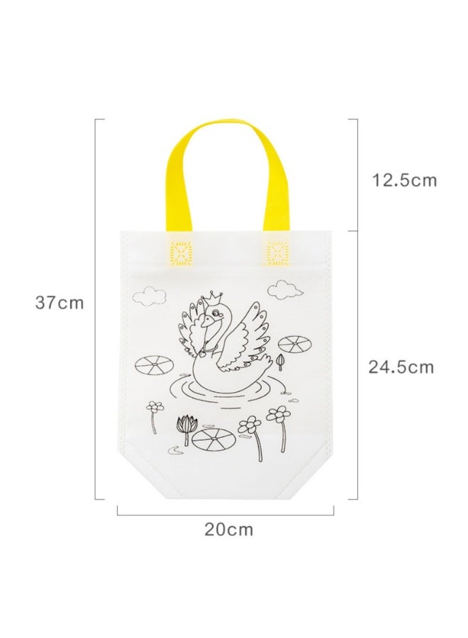 DURKU 30 Pieces Cute Coloring Bags, DIY Graffiti Coloring Bags Color Your Own Art Bags for Class Exchange Gifts & Carnival Animal Party Favor Supplies,Birthday Reusable Party Favor Bags - Image 4