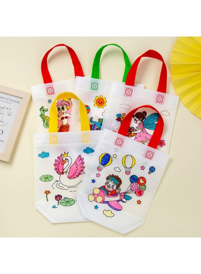 DURKU 30 Pieces Cute Coloring Bags, DIY Graffiti Coloring Bags Color Your Own Art Bags for Class Exchange Gifts & Carnival Animal Party Favor Supplies,Birthday Reusable Party Favor Bags - Image 3