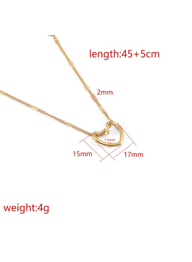 Goolsky قلادة قلادة قلب مجوف – مجوهرات عصرية ريترو بأسلوب بسيط، تصميم قلب مجوف مضاد للتأكسد، للارتداء اليومي/هدية رومانسية/مواعيد، أسلوب أنثوي - Image 2