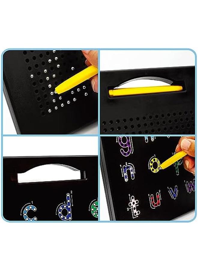 بيكاسو تيلز لوح رسم مغناطيسي 4 في 1، لوح رسم مغناطيسي كبير مقاس 12 × 10 بوصة مع 4 واجهات للأحرف الصغيرة والكبيرة وأرقام أبجدية وجذعية حرة لتعلم الكتابة والقراءة Ptb06 - Image 2