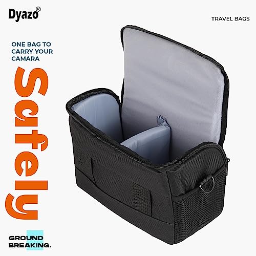 Dyazo Light Weight Water Resistant Single Shoulder Crossbody Camera Bag/Case Compatible for Sony Canon Nikon SLR DSLR Mirrorless Cameras and Lenses (Black & Grey) - Image 4