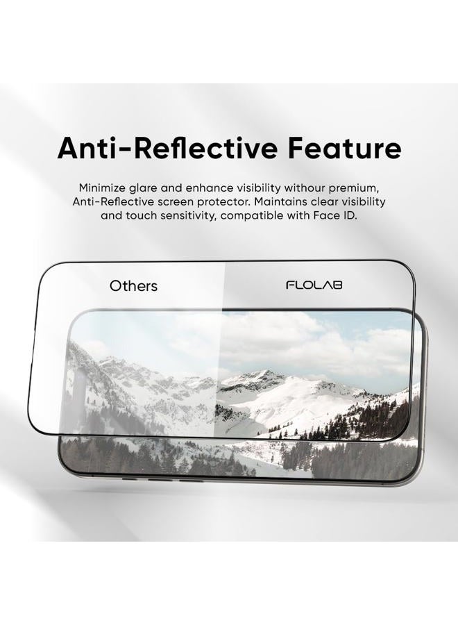 FLOLAB NanoArmour ONETIME PRO for iPhone 16 Pro Max Screen Protector, Anti-Reflective, PolarSpectra Anti-Rainbow, 3D Tempered Glass, Edge Reinforced, Easy Install, Dust-Free, Scratch Resistant - Image 3