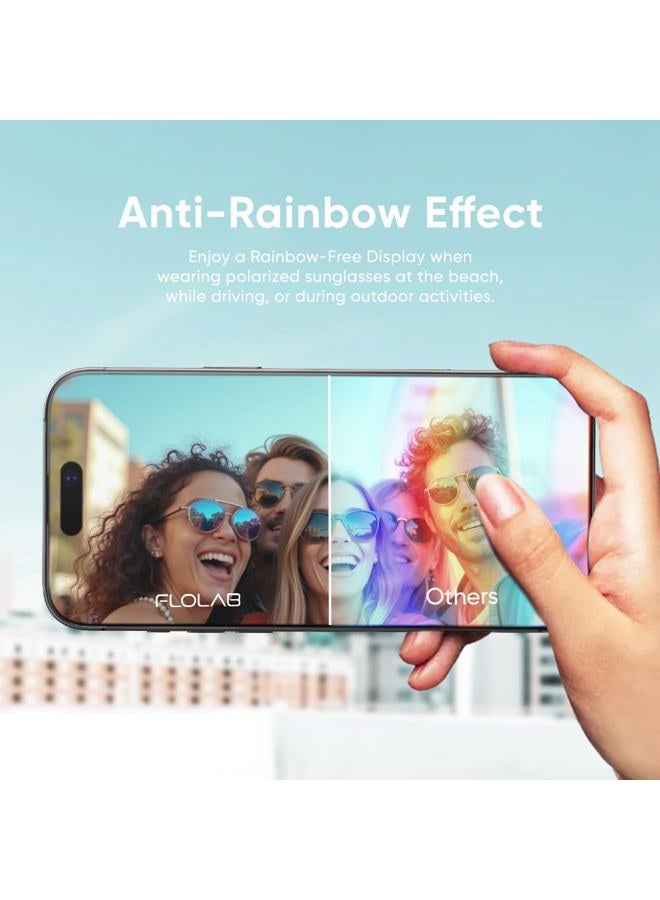 FLOLAB NanoArmour ONETIME PRO for iPhone 16 Pro Max Screen Protector, Anti-Reflective, PolarSpectra Anti-Rainbow, 3D Tempered Glass, Edge Reinforced, Easy Install, Dust-Free, Scratch Resistant - Image 4