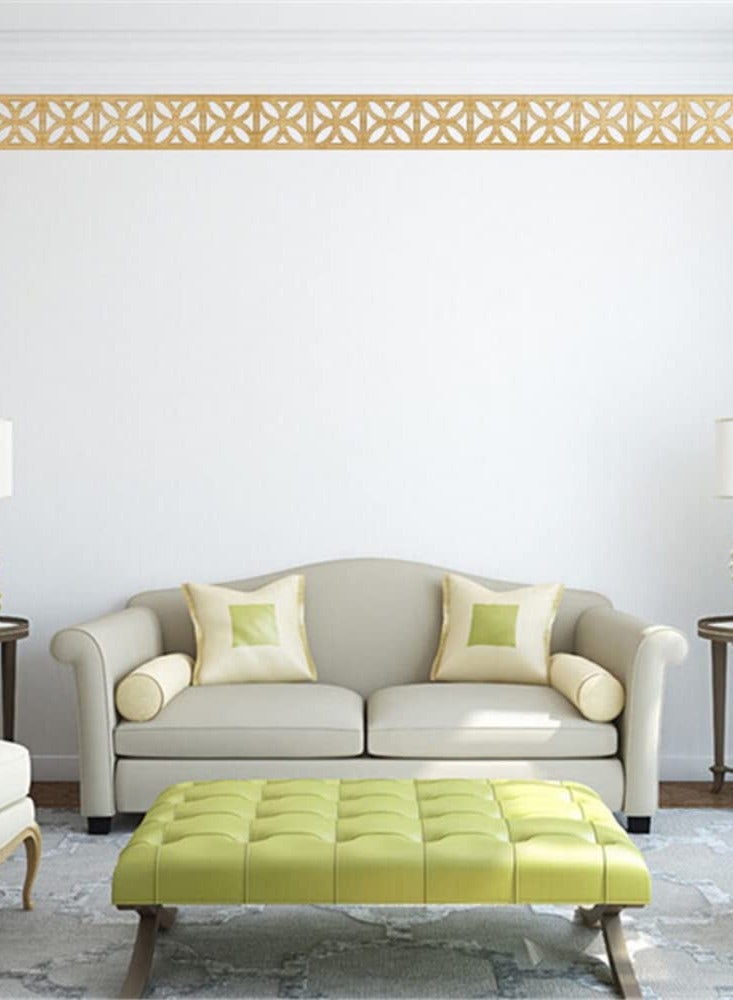 Excefore Acrylic Mirror Wall Stickers, Mirror Decals Tiles Border, DIY Wall Decor Sticker, 30Pcs Mirror Art Tile Decal, for Living Room Home Background Bathroom and Room Decoration 10* 10cm (Gold) - Image 4