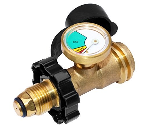 DOZYANT Universal Fit POL Propane Tank Adapter with Gauge - Converts POL LP Tank Service Valve to QCC1 / Type 1, Old to New Connection Type - Image 1