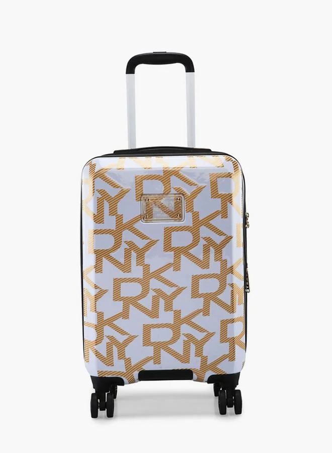 DKNY Monogram Print Hardcase Trolley Bag with Retractable Handle - 20 Inches Check-in Bag