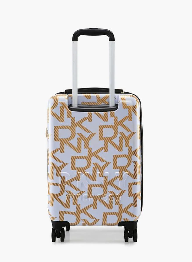 DKNY Monogram Print Hardcase Trolley Bag with Retractable Handle - 20 Inches Check-in Bag