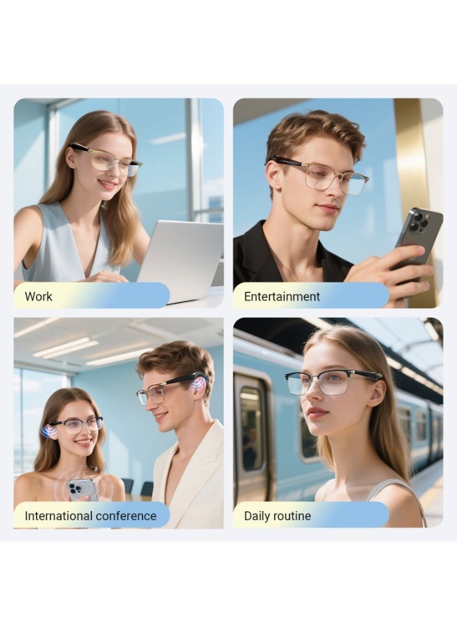 Generic Ai Translation Bluetooth Glasses Multi-Language Real-Time Translation Glasses Listen To Music And Make Calls Smart Uv-Proof Sunglasses  - Image 5
