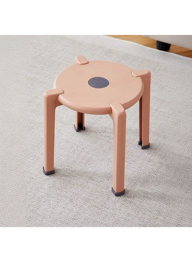 DANUBE HOME Norton Stool Light Weight Single Backless Chair PP Material Modern Design 1 Seater Chair For Living Room Dining Room Indoor Furniture L27xW27xH30cm -Pink
