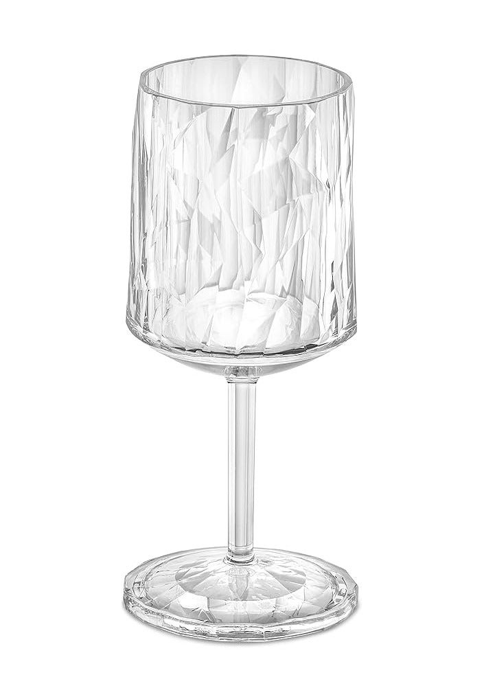 Koziol Classic Wine Glass Transparent Grey Club No 9 250ml, Polycarbonate - Image 1