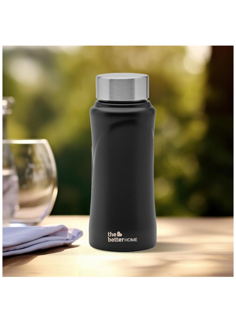 The Better Home Stainless Steel Water Bottle 500ml (Pack of 1) | Water Bottle for Kids and Adults | Rust Proof, Light Weight & Durable 500ml Water Bottle | Black Pack Of 1 - Image 1