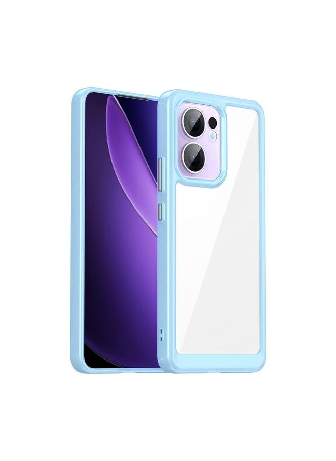 Zaboon For OPPO Reno13 F Colorful Series Acrylic Hybrid TPU Phone Case(Blue) 