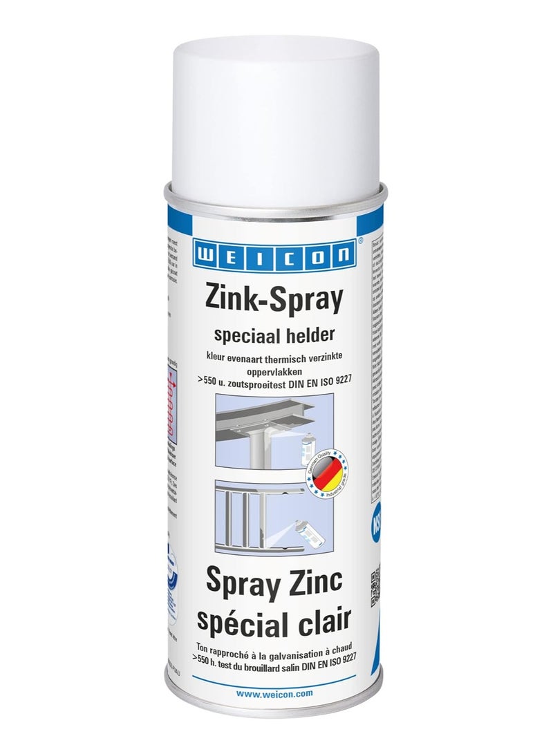 وايكون بخاخ الزنك من شركة وايكون، درجة برايت، 400 مل، مقاوم للصدأ، مقاوم للحرارة ومناسب كطبقة أولية للمعادن، سريع الجفاف، لون الجلفنة - Image 1
