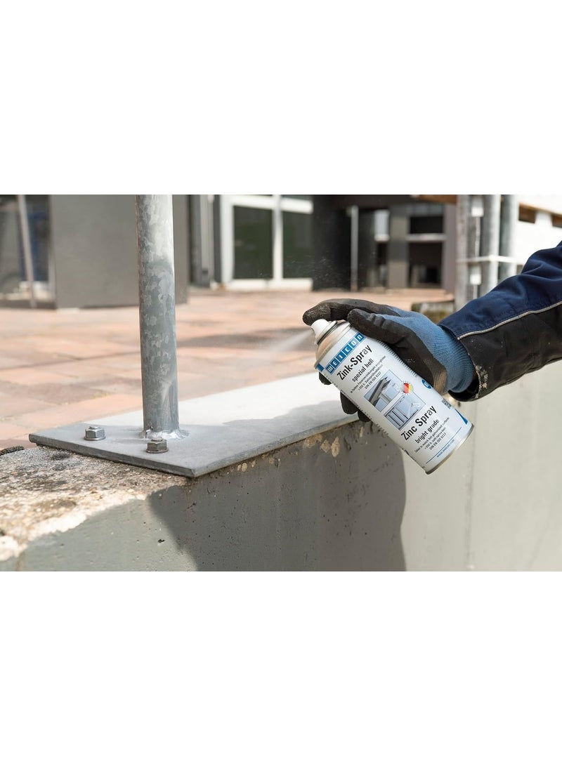 وايكون بخاخ الزنك من شركة وايكون، درجة برايت، 400 مل، مقاوم للصدأ، مقاوم للحرارة ومناسب كطبقة أولية للمعادن، سريع الجفاف، لون الجلفنة - Image 5