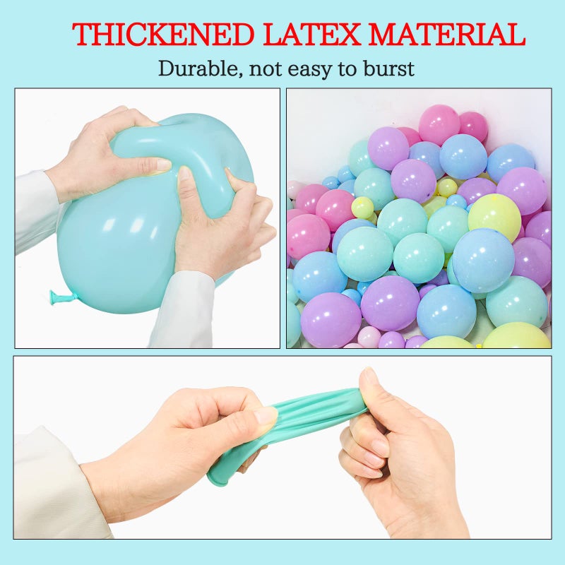 KAWKALSH 219Pcs Rainbow Balloons Garland Arch Kit Different Sizes Latex Balloons Assorted Pastel Party Balloons Arch for Birthday Baby Shower Wedding Engagement Anniversary Party Decorations - Image 4
