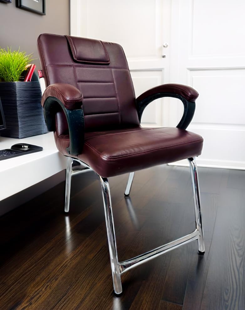 RATISON RATISON Special Chair with arm Rest Strong Metal Frame and Cushioned seat Back Perfect for Long Working Hours 1 Coffee H Frame