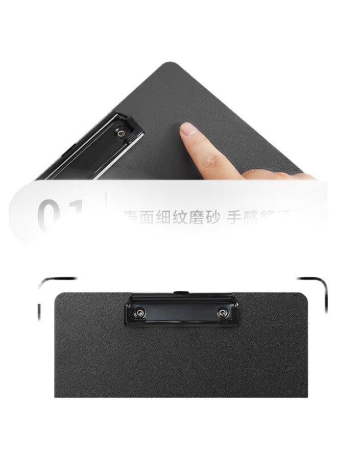 Simaa A4 Writing Clipboard, Office Supplies Writing Clipboard, Metal Strong Clip Plastic Clipboard, Menu Holder, Multifunctional Writing Pad, Vertical Black - Image 2