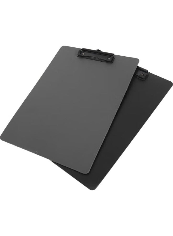 Simaa A4 Writing Clipboard, Office Supplies Writing Clipboard, Metal Strong Clip Plastic Clipboard, Menu Holder, Multifunctional Writing Pad, Vertical Black - Image 1