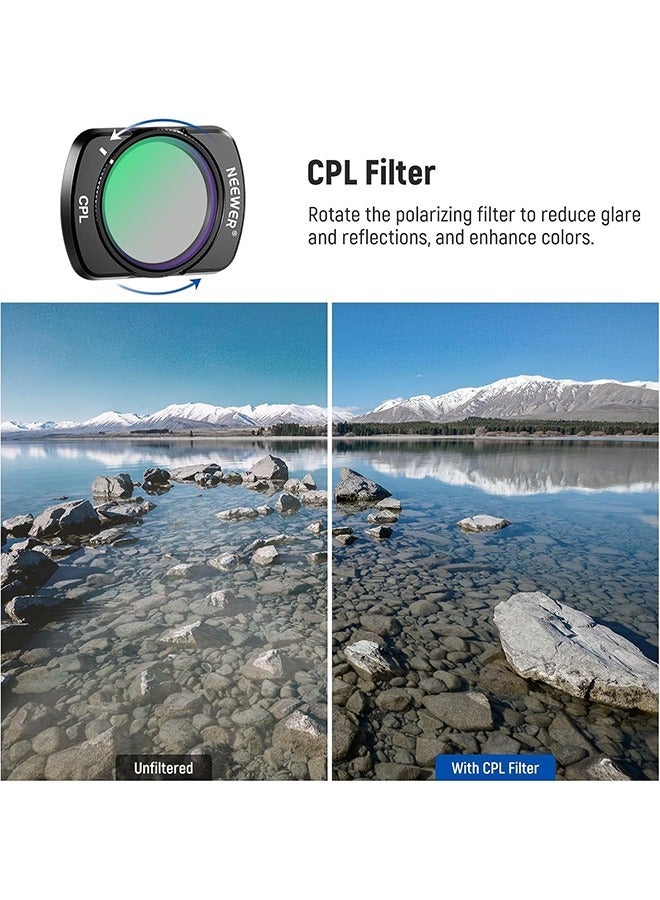 Neewer NEEWER HD CPL ND16 ND64 ND256 Filter Kit Compatible with DJI OSMO Pocket 3 Creator Combo Accessories Magnetic Action Camera Neutral Density Polarising Filter Optical Glass Aluminum Frame  - Image 4