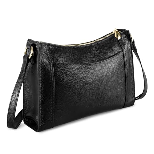 Kattee Genuine Leather Purses and Handbags for Women Crossbody Stachel Shoulder Bags Black - Image 1