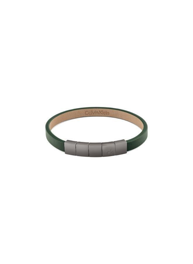 CALVIN KLEIN Minimalistic Squares Bracelet with  Leather and Stainless Steel Closure - 35100063 - Image 1