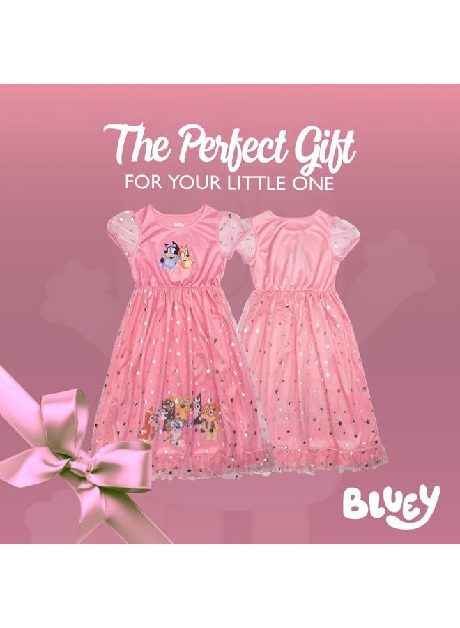 Bluey Girls' Fantasy Gown Nightgown, BLUEY FRIENDS, 4T - Image 5