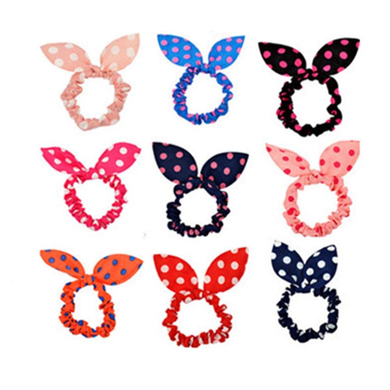 LOVEF 20 PCS Girls Rabbit Ear Hair Tie Bands Ropes Ponytail Holder (20PCS Rabbit Ear) - Image 3