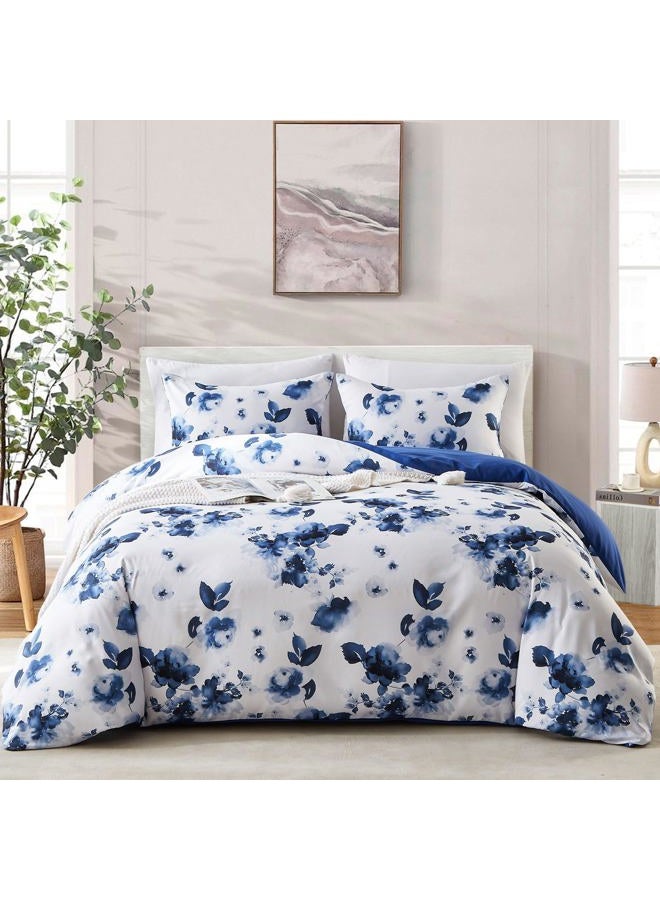 Cupocupa Duvet Cover King Size Set Boho Floral Pattern King Duvet Cover Set for King Size Bed Vintage Soft Bedding Leaf Print Duvet Cover with Pillowcases - Image 2