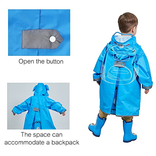 SSAWcasa Rain Poncho Kids with Hood, Toddler Boys Rain Jacket Coat Girls, Waterproof Children Baby Raincoat Rainwear Gear Outerwear - Image 5
