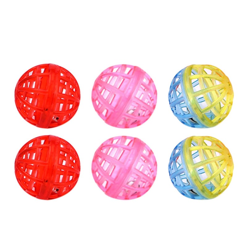 20 Pcs Plastic Cat Balls With Bells Random Colors For Indoor Play And Exercise - Image 2