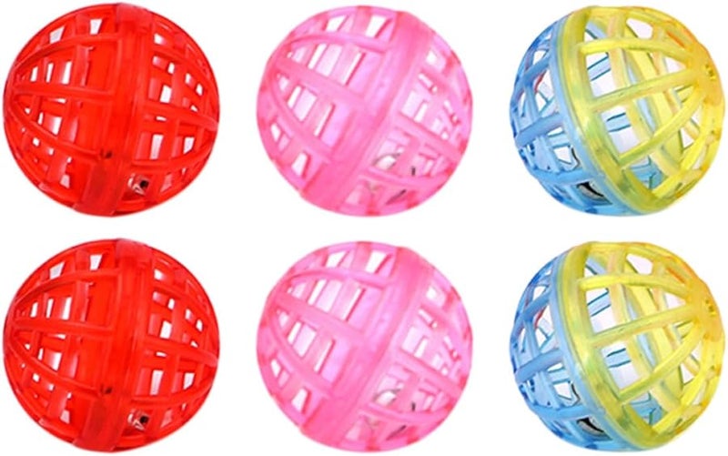 20 Pcs Plastic Cat Balls With Bells Random Colors For Indoor Play And Exercise - Image 1