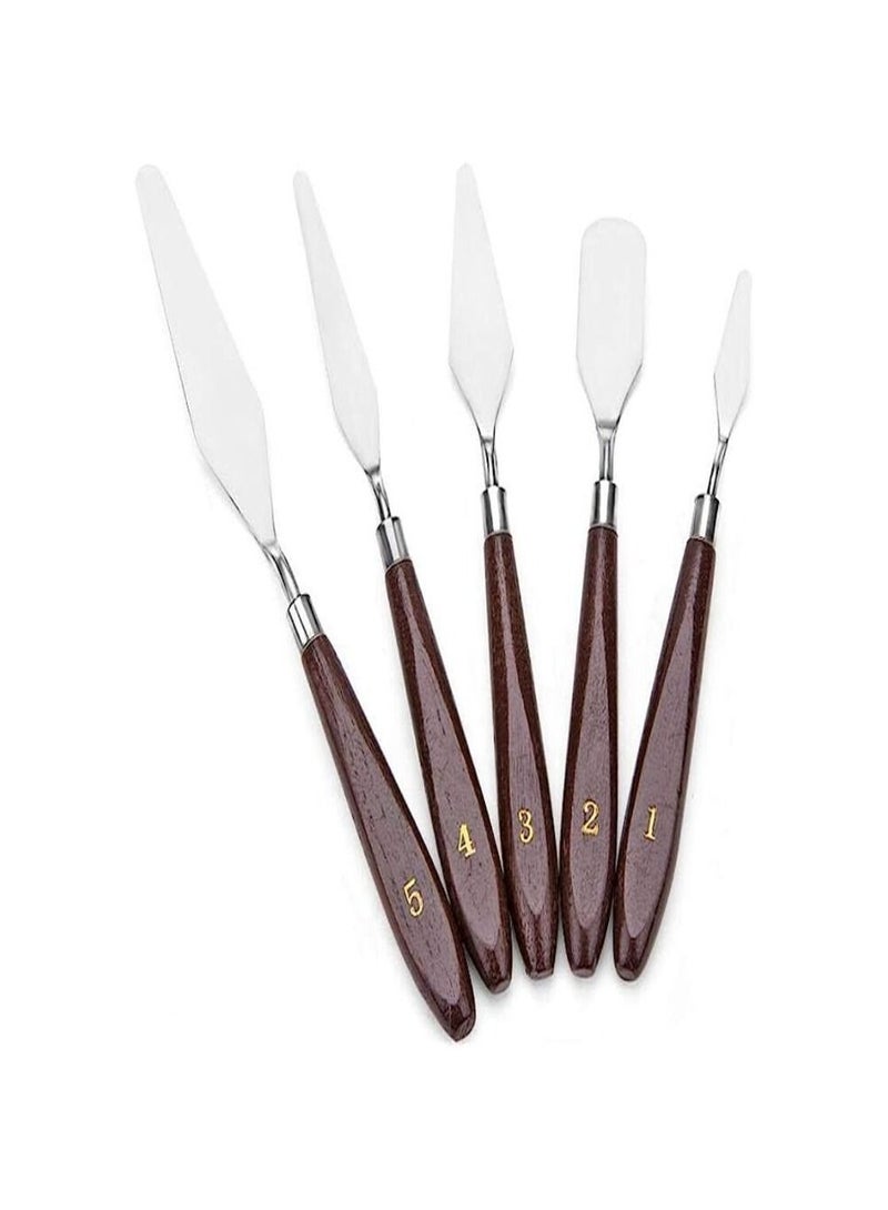 5Pcs Mixed Stainless Steel Palette Sc Set Spatula Knives For Artist Oil Painting Tools Painting Knife Blade - Image 1
