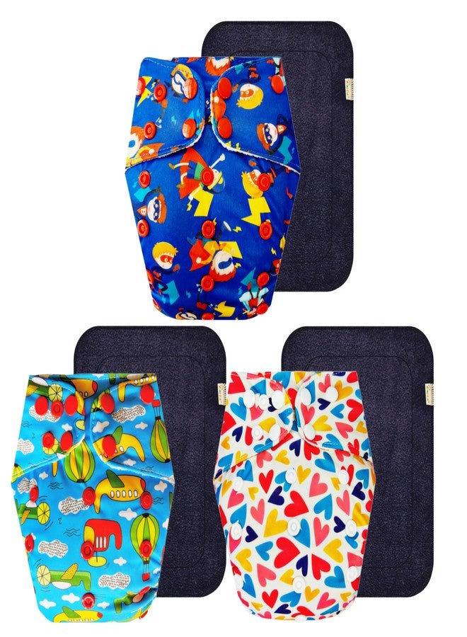Dumbledo Premium Cloth Diaper with Black Insert (Pack of 3) | Dry Feel and Comfortable | Leakproof | Quick Dry | Designed by Moms | 3 Months - 3 Years | Unisex Baby - Image 1