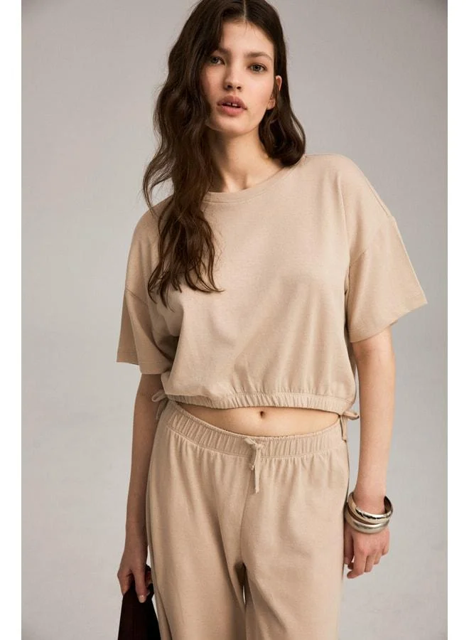 Ethiquet STERY Women's Soft Organic Cotton Stone-Colored Lingerie Set.